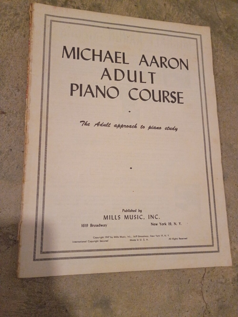 Vintage Piano Book For Adults